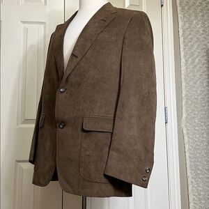 Brooks Brothers 1818 Classic Brown Suede Three Buttons Blazer Sz 42 L